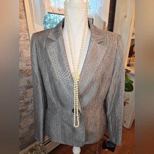 NWT Le Suit Petite Charcoal Blazer 12P